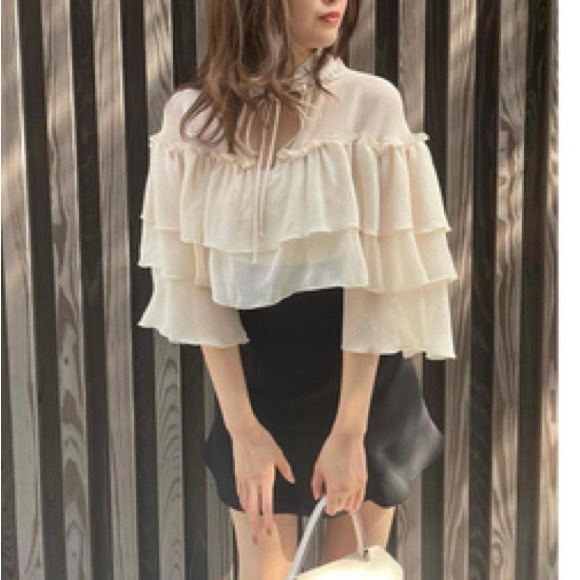 ZARA RUFFLED SEMI-SHEER TOP - Picture 4 of 10